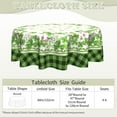 thumbnail image 2 of St. Patrick''s Day Tablecloth Round 60 Inch Green Leaves Shamrock Pink Floral Decor Wrinkle Free Tablecloth Buffalo Plaid Tablecover for Holiday Party Picnic Dinner, 2 of 8