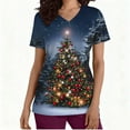 thumbnail image 7 of Wowcloth Women's Short Sleeve V-Neck Nursing Top with Christmas Print and Pocket for Healthcare, Christmas and Everyday Use, 7 of 7