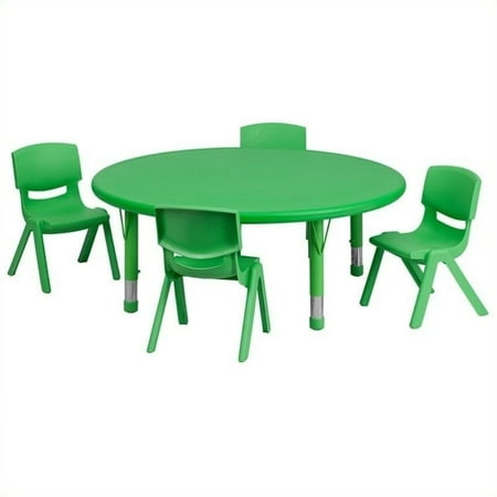 45 Inch Round Adjustable Green - Bowery Hill 5 Piece 45