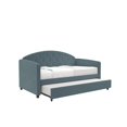Queer Eye Liam Upholstered Daybed and Trundle, Twin/Twin, Navy Blue