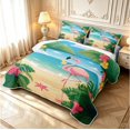 thumbnail image 3 of Erosebridal Cartoon Flamingo Animals Quilt King,Dreamy Ocean King Coverlet Set,Green Blue,3-Piece,1 Bedspread and 2 Pillowcases, 3 of 7