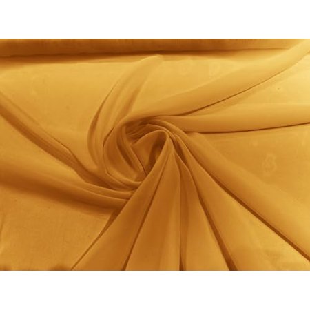 100% Polyester 58/60" Wide Soft Light Weight, Sheer, See Through Chiffon Fabric Sold by The Yard. (Khaki, 10 Yards)