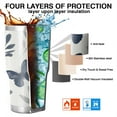 thumbnail image 7 of 30oz Butterfly and Leaves Pattern Tumblers Stainless Steel Tumbler with Lid and Straw,Vacuum Insulated Double Wall Travel Tumbler Cups Mug with Cleaning Brush for Coffee,Tea, 7 of 7