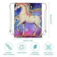 thumbnail image 4 of PIKWEEK  Watercolor Unicorn Drawstring Bags Backpack Bag Horse Cartoon Animal Fairy Tale Pink Purple Hair Hand Paint Sport Gym Sack Drawstring Bag String Bag Yoga Bag for Men Women 11.8*15.7 in, 4 of 7