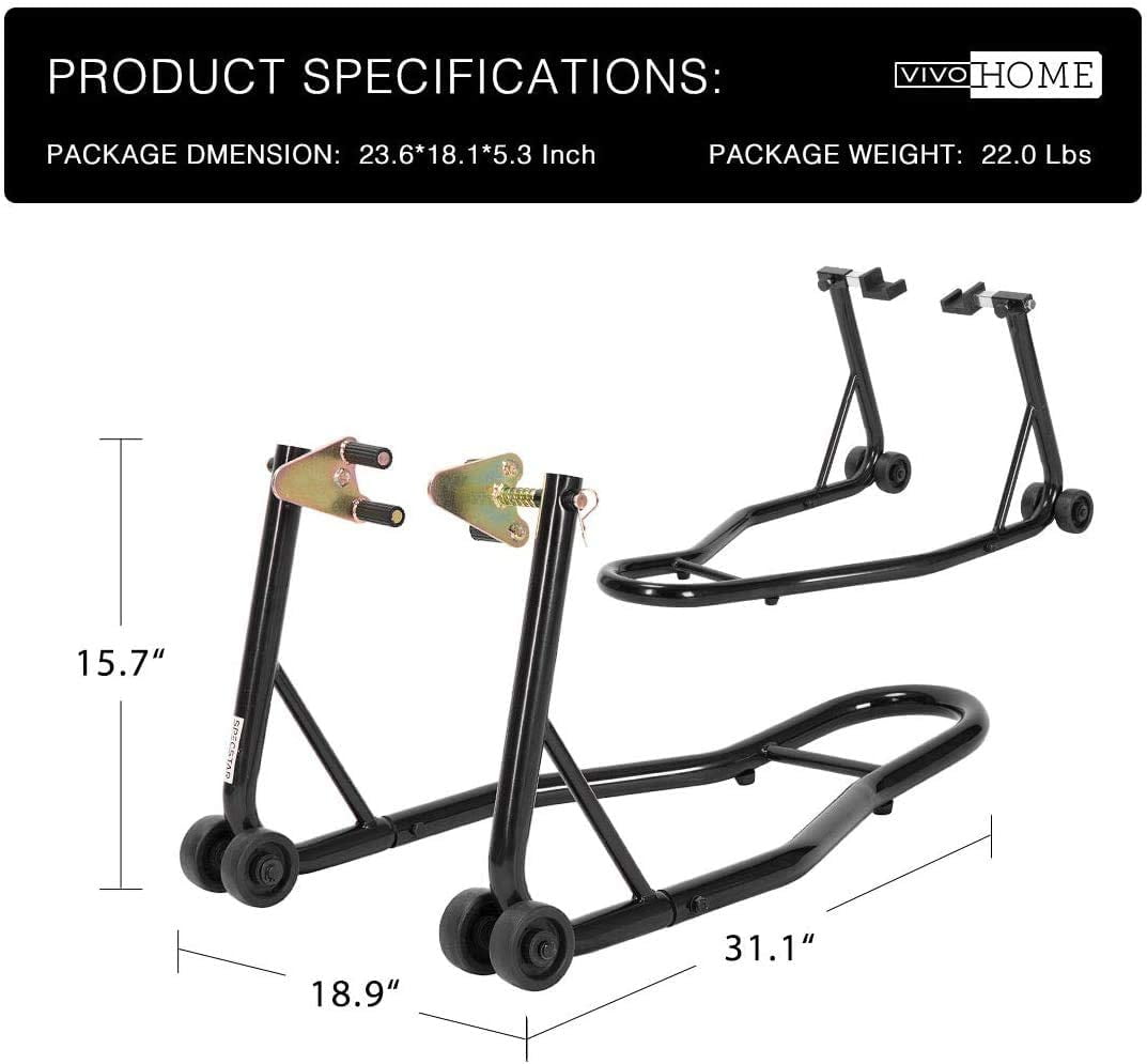 SPECSTAR Heavy Duty Motorcycle Front Rear Wheels Lift Universal Sport Bike Swingarm Spool Paddock Stand Combo for Suzuki Yamaha Honda Kawasaki SPECSTAR Heavy Duty Motorcycle Front Rear Wheels Lift Universal Sport Bike Swingarm Spool Paddock Stand Combo for Suzuki Yamaha Honda Kawasaki
