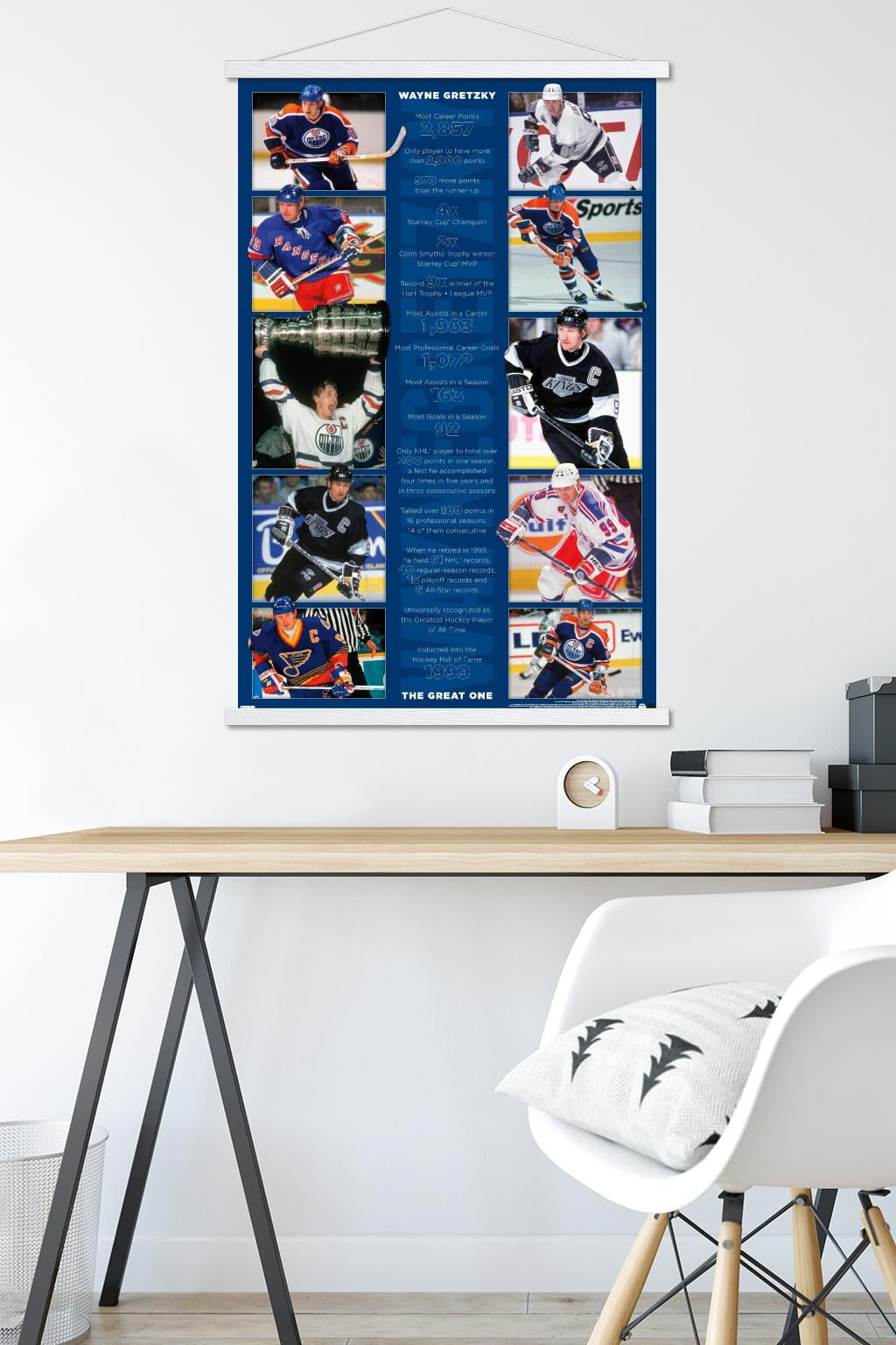 Wayne Gretzky - Stats Wall Poster with Magnetic Frame, 22.375" x 34"