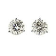 thumbnail image 3 of Platinum Round Moissanite Stud Earrings (5ct TGW, 9mm, G-H) 3-Prong Martini, Push-Back by Diamond Wish, 3 of 4