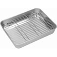 thumbnail image 1 of Broiler Pan for Oven, Rectangular Tray Deepened Kitchen Bakeware Rack Roaster Refrigerated Crisper Chassis Grid Roasting Pans Cookie Nonstick Cake Pastry with Grill Set Idea9.25*6.88*1.96IN, 1 of 8