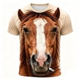thumbnail image 4 of Men's Fantasy Animal Graphic T-Shirt, Crew Neck Short Sleeve Summer Casual Tee Khaki XXXXL, 4 of 4