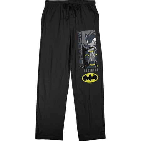 Bioworld DC x Sega Batman and Sonic the Hedgehog Adult Unisex Pajama Pants | Crossover Character Print | Officially Licensed Sleepwear-XXL
