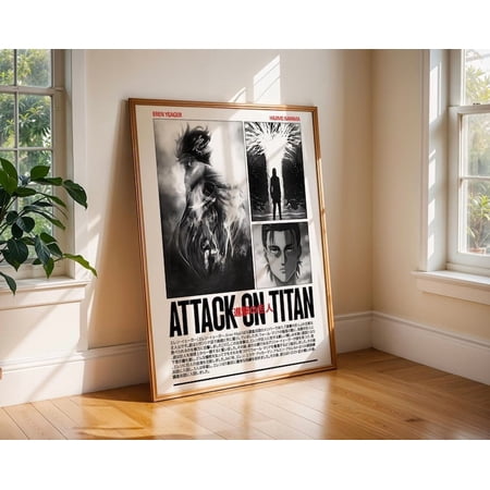 Attack On Titan Poster Manga Art Character Design Wall Decor for Gaming Room House Interior Gift for Fan Idea Size 24x36 Unframed Poster