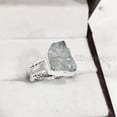 thumbnail image 4 of Natural Aquamarine Ring, Rough Aquamarine Gemstone Ring, March Birthstone, Twist Dual Band, 925 Sterling Silver, Womens Ring, Christmas, Thanksgiving, Handmade, Statement Jewelry, Raw Gemstone Jewelry, 4 of 6