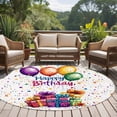 thumbnail image 5 of Happy Birthday Round Area&nbsp;Rug 7ft Colorful Balloon Non-Slip&nbsp;Washable Circle Rugs Soft Felt Indoor Floor Mat for Bedroom Kitchen Living Room Bathroom, 5 of 9