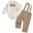 Khaki, variant on Enyan Baby Boy Clothes Set Infant Tuxedo Long Sleeve Gentleman Suit Outfits Suspender Pants Bowtie 0-18M(Blue,6-9 Months)
