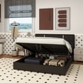 thumbnail image 4 of Queen Size Upholstered Platform Bed with Hydraulic Storage System,No Box Spring Needed,Black, 4 of 12