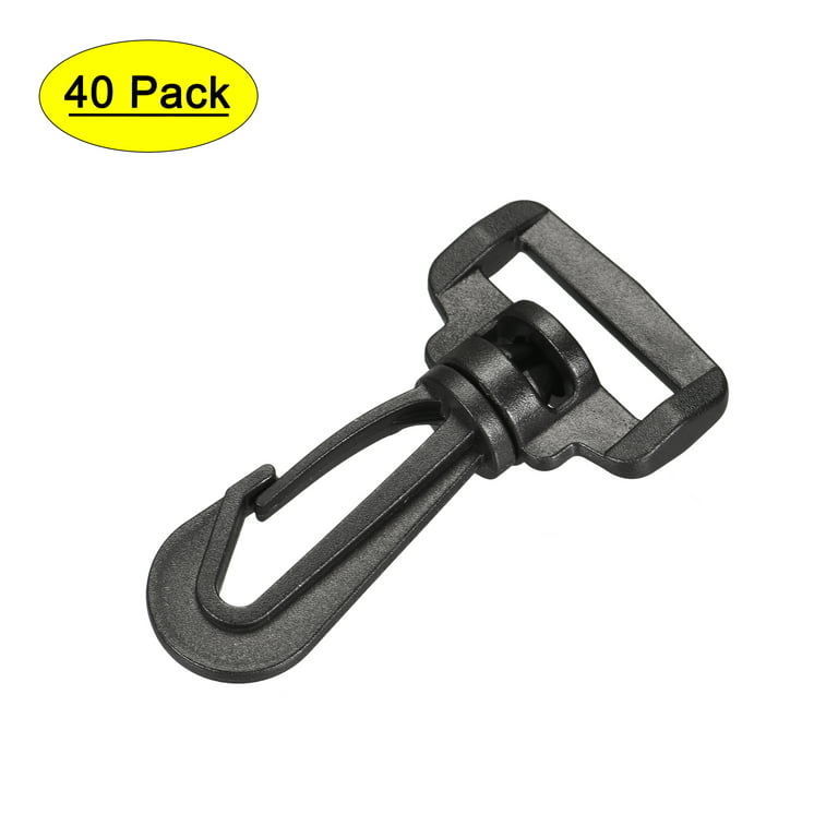 Uxcell 1 Luggage Belt Swivel Rotary Snap Bag Hooks Buckle Black Plastic 40  Pack
