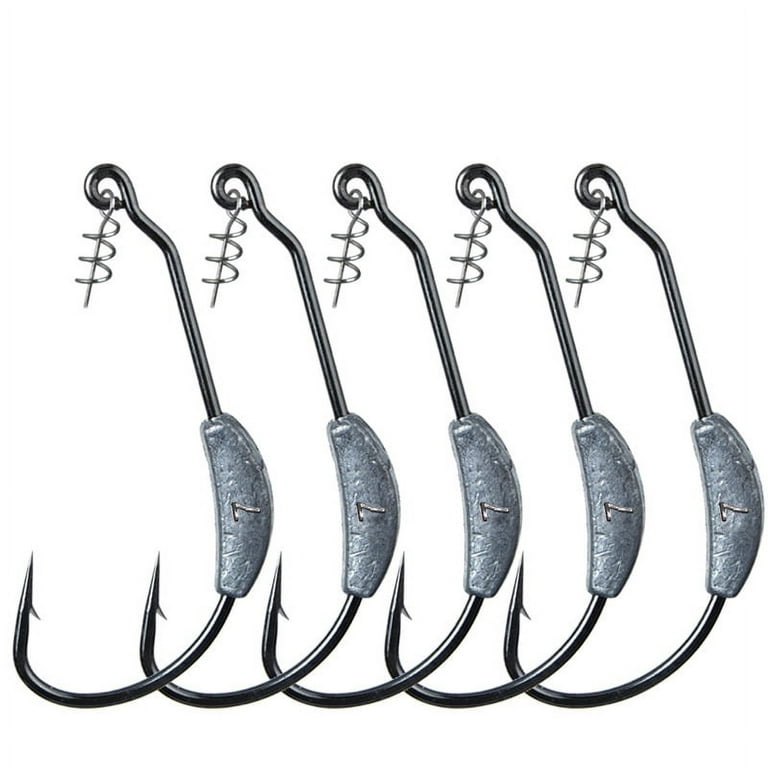 Twistlock Weighted Hooks, 25pcs Fishing Swimbait Hooks for Soft Plastics  Weedless Weighted Worm Hooks with Centering Pin Saltwater Freshwater Bass