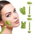 thumbnail image 5 of Face Facial Roller Massager & Gua Sha Board Set Natural Jade Stone Crystal| 9CL2, 5 of 6