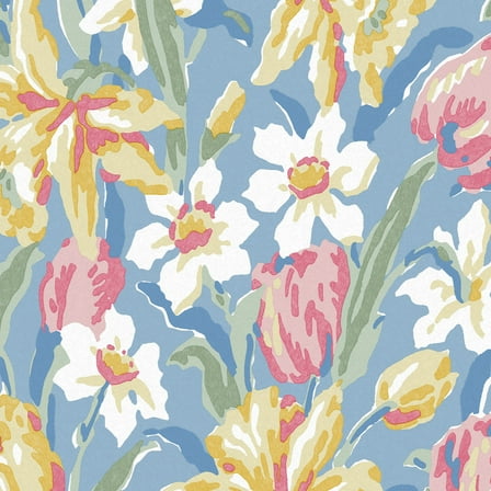 Laura Ashley Tulips China Blue Wallpaper