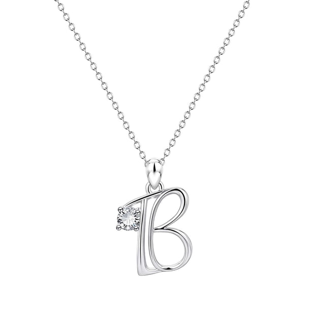 26 Initial Alphabet Shape Rhinestone Collar para Mujeres Collares para Mujeres A Z 26 Alphabet Initial Silver Collares para Mujeres Niñas