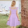 thumbnail image 6 of ITSAME Girls Midi Dresses Mesh Splicing Ruffle Sleeveless Summer Casual A-Line Dresses Purple Size 12-13, 6 of 6