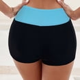 thumbnail image 4 of HCNTES Women's Swim Shorts High Waisted Bathing Suit Bottoms Swimsuit Boy Shorts Swimwear Bikini Board Shorts(Blue,L), 4 of 5