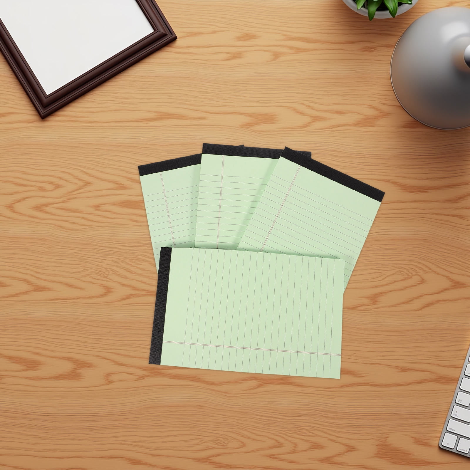 Healifty 4-Pack Light Green Office Notepads with Smooth Paper and Perforation for Convenient Note Taking