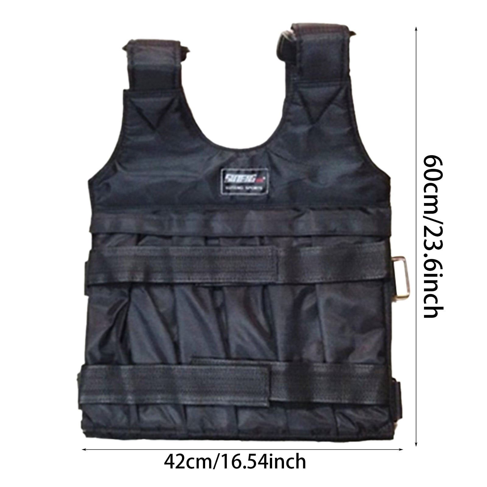 FEISHENTT Adjustable Weighted Vest Up to 110LB Workout Weight Vest Exercise Training Fitness Jacket Running Vest for Man Woman (Not Including Sand and Steel) Black 60x42cm