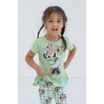 thumbnail image 5 of Disney Minnie Mouse Floral Toddler Girls Peplum T-Shirt and Leggings Outfit Set Green 4T, 5 of 5