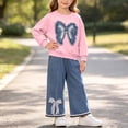 thumbnail image 2 of Cethrio Girls Cotton Outfit Sets, 2 Piece Casual Long Sleeve Fall Girls' Clothing Sets Pink Size 6, 2 of 6