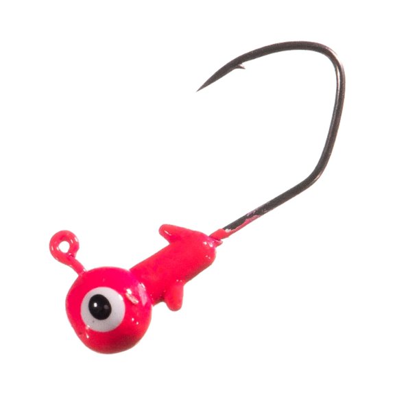 Arkie Lures Pro Model Sickle Hook Jig Head, Pink, 1/8 oz