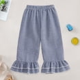 thumbnail image 2 of Zanarzt Girls' Beach Pants Girls Wide Leg Pants Kids Casual High Waisted Ruffle Hem Pants Trousers 18-24 Months,Blue, 2 of 7