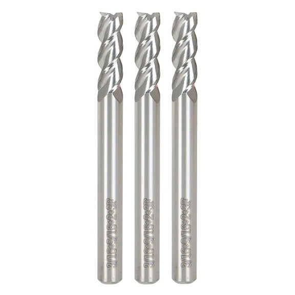 ALL-CARB 3 PCS 3/16 Inch Solid Carbide End Mill,Carbide End Mill,Carbide Square End Mill 4 Flute