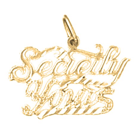 18K Yellow Gold Secretly Yours Saying Pendant - 17 mm