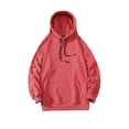thumbnail image 1 of LUXUR Chandail à Manches Longues pour Hommes Loisirs Sport Chandails à Capuchon Rose Rouge G, 1 of 3