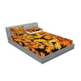 thumbnail image 2 of Ambesonne Fall Fitted Sheet & Pillow Sham Set, Vivid Autumn Maple Leaves, Calking, Orange Yellow Brown, 2 of 2