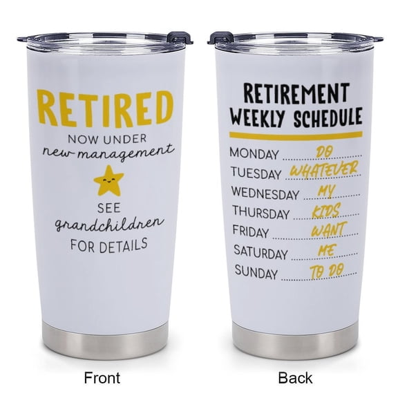 Retirement Gifts For Women 2026 - Retired Under New Management See Grandkids For Details 20oz Tumbler - Retirement Grandma Mug, Funny Retirement Cups For Her, Coworkers, Mothers Day