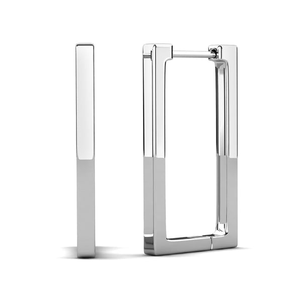 Cate & Chloe Annalise 18k White Gold Plated 25mm Square Hoop Earrings for Women, Gift for Her