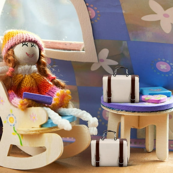 Raindrops Vintage Rectangular Pu Mini Suitcase Assorted Color 2Pcs