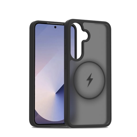 Dteck Matte Magnetic Case for Samsung Galaxy S25 FE,Shockproof TPU PC Case Compatible with Mag Safe Matte Translucent Back Cover for Galaxy S25 FE,Black