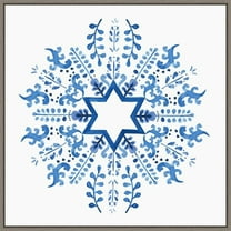 Amanti Art Indigo Hanukkah II Framed Canvas Wall Art Print