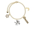 thumbnail image 2 of Delight Jewelry Silvertone Medium Pegasus Goldtone Dream Big Charm Bracelet, 7.5+2" Extender, 2 of 4