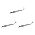 thumbnail image 1 of 3 piezas de señuelos de pesca de superficie con anzuelo, hundimiento simulado de metal. Plata, 1 of 9