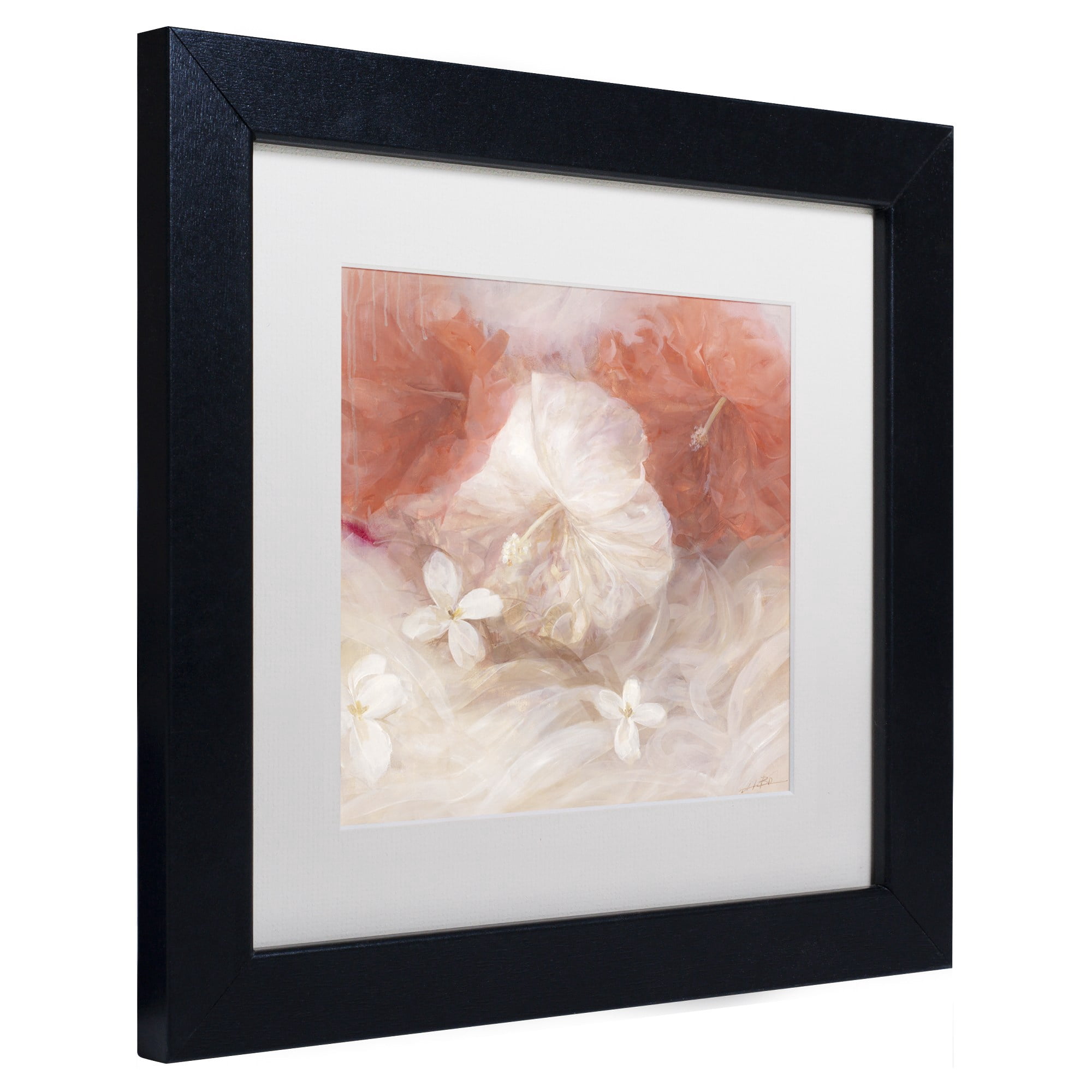Li Bo 'Hibiscus IV' Matted Framed Art