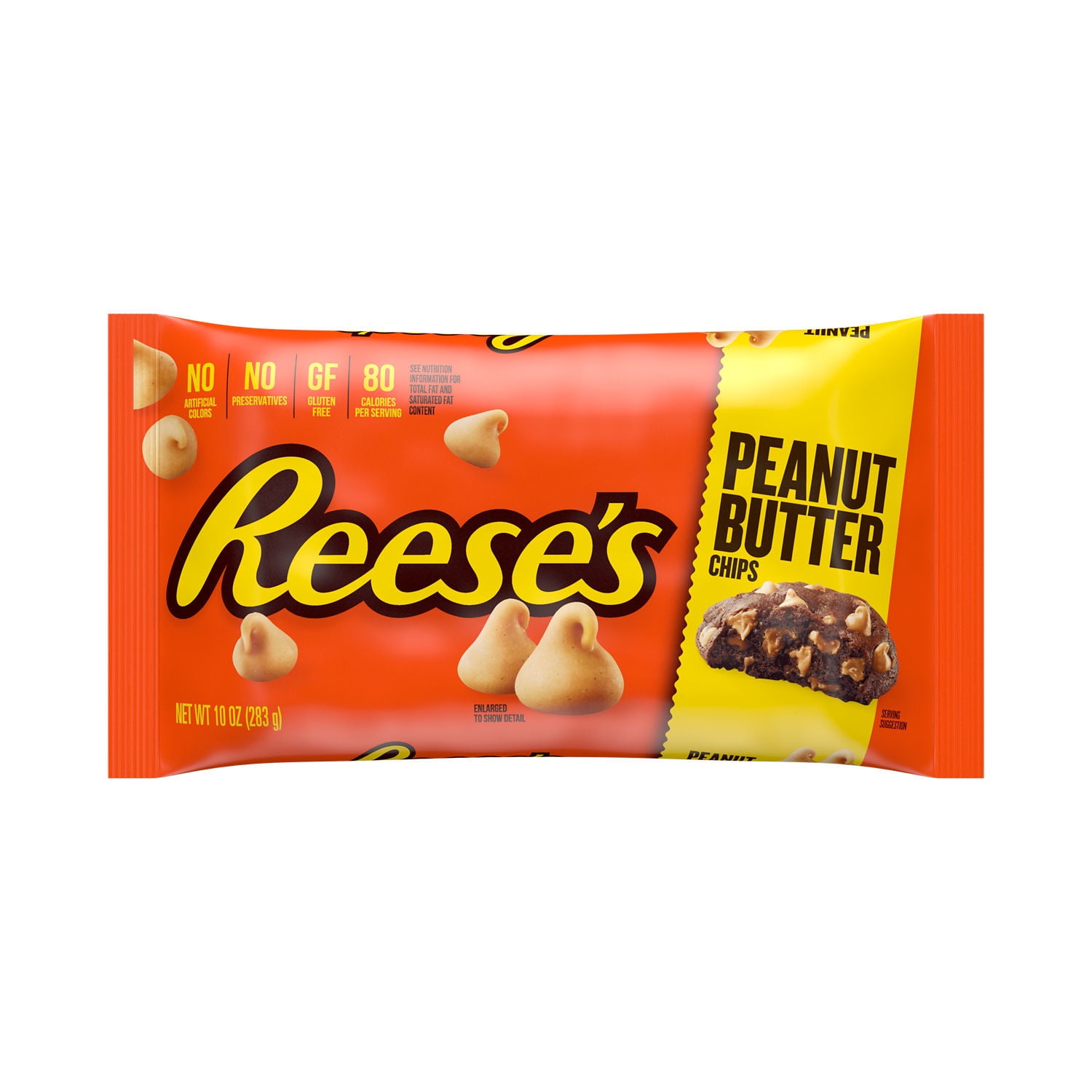 REESE'S, Peanut Butter Baking Chips, Gluten Free, No Preservatives, 10 oz, Bag