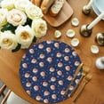 thumbnail image 3 of Christmas Round Placemats Set of 4 Western Cowboy Santa Claus Place Mats Washable Woven Placemat Snowflakes Blue Circle Braided Table Mat for Kitchen Dining Table Party Home Decor 15 Inch, 3 of 8