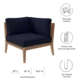 thumbnail image 5 of Modway Clearwater Teak Wood and Fabric Outdoor Corner Chair in Gray/Navy, 5 of 8