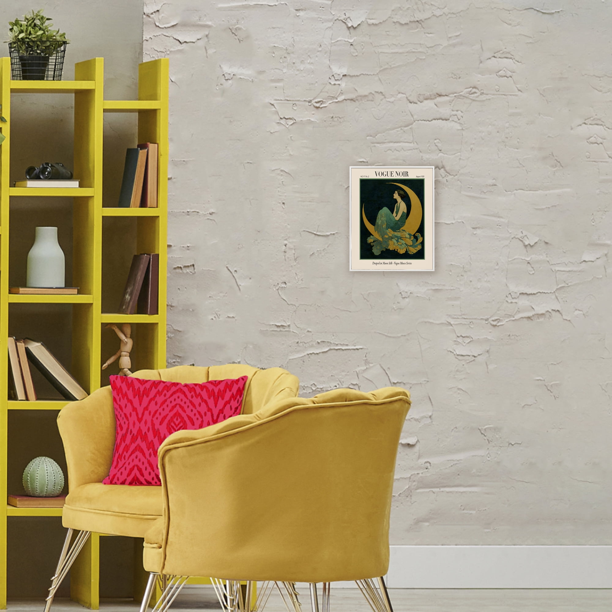 Stupell Industries Draped In Moon Silk White Framed Giclee Art, design by A Barefoot Stylist