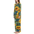 thumbnail image 2 of FORMRS Womens Pajama Set Long Sleeve Top and Pants with Pockets Soft Comfy Lounge Sleepwear, Sizes S-2XL, Stained Glass Sunflowers Pattern, 2 of 7