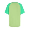 thumbnail image 4 of Fanxing Green Color Block T Shirts for Women M Plus Size Short Sleeve Tees ( Women's Plus S-5XL), 4 of 6
